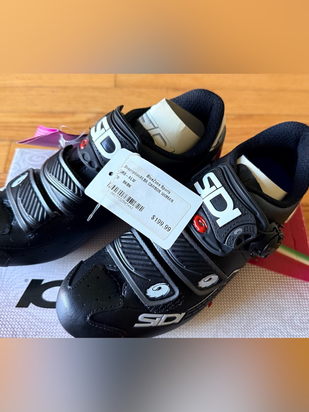 Alba Women’s  Athletic Cycling Shoes in Black with White Accents